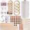 121 Pieces Macrame Kit, Macrame Supplies 3mm x 109Yards Macrame Cord for Macrame Kits for Adults Beginners, with Accessories Like 100Pcs Beads and 10Pcs Wooden Rings for Macrame Plant Hanger Kit